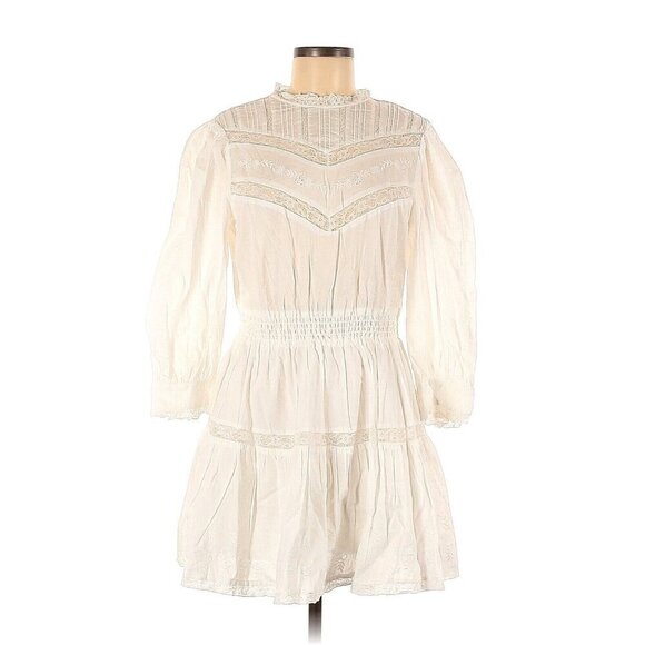 NWT LoveShackFancy x Target Talulah in White Pintuck Yoke Lace Trim Dress XS - Picture 1 of 3